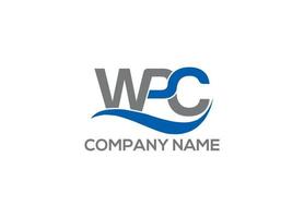 wpc letter logo-ontwerp met creatieve moderne eerste pictogramsjabloon vector