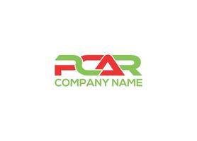 pcar letter logo-ontwerp met creatieve moderne eerste pictogramsjabloon vector