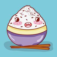 Aziatisch eten schattig kawaii cartoon vector