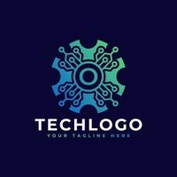 technologie eerste letter o logo-ontwerpelement sjabloon. vector
