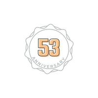 53 jaar verjaardag viering vector badge. de gelukkige verjaardagsgroet viert de illustratie van het sjabloonontwerp