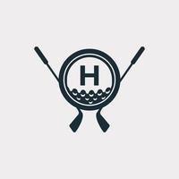 golfsport-logo. letter h voor golf logo vector ontwerpsjabloon. eps10 vector