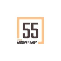 55-jarig jubileumfeest vector met vierkante vorm. de gelukkige verjaardagsgroet viert de illustratie van het sjabloonontwerp