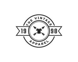 klassiek vintage retro label badge voor kleding kleding logo embleem ontwerp sjabloon element vector