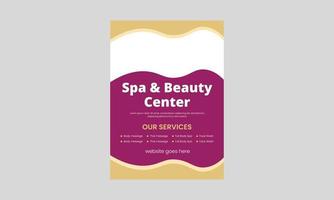 spa, schoonheid en massage flyer ontwerpsjabloon. beauty spa kapsalon print klaar flyer sjabloonontwerp. folder, a4-formaat, flyer, omslag, poster, brochureontwerp vector