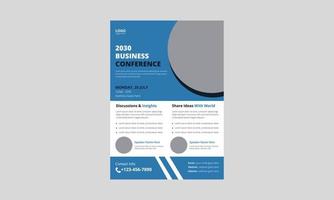 zakelijke conferentie flyer sjabloonontwerp. brochureontwerp voor conferentieposters. zakelijke of zakelijke conferentie flyer ontwerp. omslag, poster, a4-formaat, flyer vector