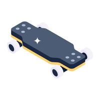 skateboard icoon van isomere stijl, skateboarden vector