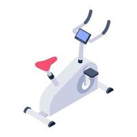 elektronische fitnessmachine, isometrisch icoon van cardio-machine vector