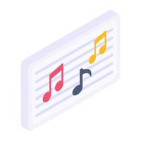 bewerkbaar pictogram van muziekbord, nu downloaden vector