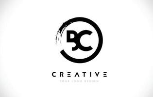 bc circulaire brief logo met cirkel borstel ontwerp en witte achtergrond. vector