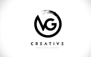 vg circulaire brief logo met cirkel borstel ontwerp en witte achtergrond. vector