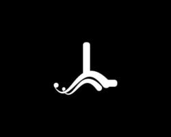 bedrijfsletter l-logo met creatief swoosh vloeibaar pictogram in zwarte kleur, vectorsjabloonelement vector