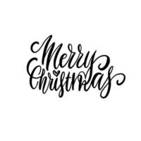 merry christmas balack hand belettering geïsoleerd op wit. vector afbeelding.