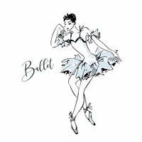 Ballerina. Witte Zwaan. Ballet. Dans. Vector illustratie.