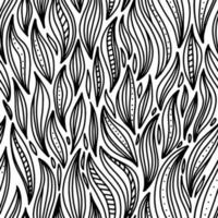 abstract vector naadloze floral achtergrond van doodle hand getekende lijnen. monochroom golfpatroon. kleurboek pagina. zwart-wit behang. vectorontwerp.