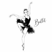 Ballerina. Zwarte zwaan. Ballet. Dans. Vector illustratie.