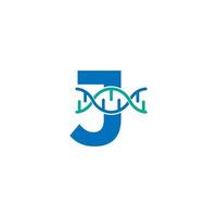 eerste letter j genetisch dna pictogram logo ontwerp sjabloon element. biologische illustratie vector