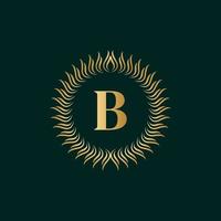 embleem letter b weven cirkel monogram sierlijke sjabloon. eenvoudig logo-ontwerp voor luxe embleem, royalty, visitekaartje, boetiek, hotel, heraldisch. kalligrafische vintage rand. vectorillustratie vector