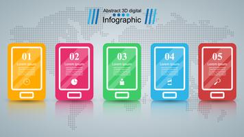 Digitaal gadget, smartphone tabletpictogram. Zakelijke infographic. vector