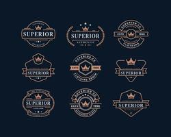 set vintage retro badge voor originele kleding kleding denim jeans frame logo embleem ontwerp symbool vector