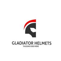 logo gladiator helmen vormen letters g vector