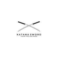 katana zwaard logo ontwerp vector illustratie kunst samoerai traditionele ninja cultuur japanse vechter strijd oorlog aziatische