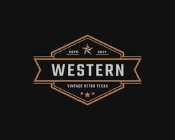 klassieke vintage retro label-badge voor inspiratie voor logo-ontwerp in het westen van Texas vector