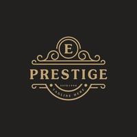 letter e luxe logo bloeit kalligrafische elegante ornamentlijnen. zakelijk teken, identiteit voor restaurant, royalty, boetiek, café, hotel, heraldisch, sieraden en mode-logo ontwerpsjabloon vector