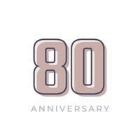 80 jaar verjaardag viering vector. de gelukkige verjaardagsgroet viert de illustratie van het sjabloonontwerp vector