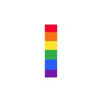 letter i gekleurd in regenboogkleuren logo-ontwerpinspiratie voor lgbt-concept vector