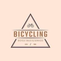 vintage embleem badge fiets reparatie en diensten winkel logo in retro stijl vectorillustratie vector
