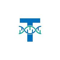 eerste letter t genetische dna pictogram logo ontwerp sjabloon element. biologische illustratie vector