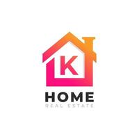 eerste letter k huis huis logo ontwerp. onroerend goed logo concept. vector illustratie