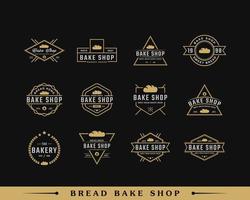 set van klassiek vintage retro label badge embleem brood bakkerij bak winkel label sticker logo ontwerp inspiratie vector