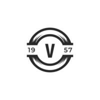 vintage insigne letter v logo-ontwerpelement sjabloon. geschikt voor identiteit, label, badge, café, hotel icoon vector