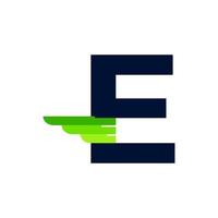 abstracte eerste letter e vleugel en strip monogram logo. bruikbaar voor bedrijfs- en merklogo's. vector