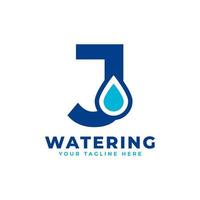 waterdruppel letter j eerste logo. bruikbaar voor natuur- en branding-logo's. platte vector logo ontwerp ideeën sjabloon element