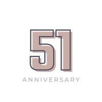 51 jaar verjaardag viering vector. de gelukkige verjaardagsgroet viert de illustratie van het sjabloonontwerp vector