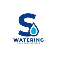 waterdruppel letter s eerste logo. bruikbaar voor natuur- en branding-logo's. platte vector logo ontwerp ideeën sjabloon element