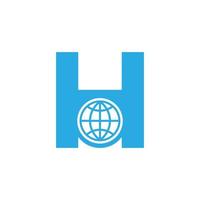 eerste letter h globe logo-ontwerpelement sjabloon. vectoreps10 vector