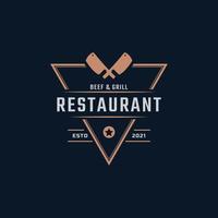 klassieke vintage retro label badge voor restaurant en café logo ontwerp inspiratie vector