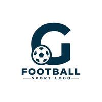 letter g met voetbal logo-ontwerp. vectorontwerpsjabloonelementen voor sportteam of huisstijl. vector