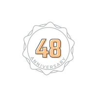 48 jaar verjaardag viering vector badge. de gelukkige verjaardagsgroet viert de illustratie van het sjabloonontwerp