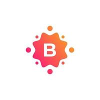 slimme en creatieve letter b logo ontwerpsjabloon met stippen of punten. geometrische stip cirkel wetenschap geneeskunde teken. universele energie tech planeet ster atoom vector pictogram element