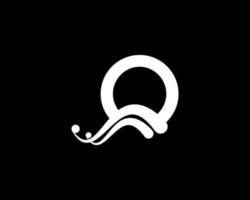 bedrijfsletter o-logo met creatief swoosh vloeibaar pictogram in zwarte kleur, vectorsjabloonelement vector