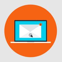 E-mailmarketing concept platte stijlicoon vector