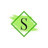 letter s-logo met aquarel penseelstreek. bruikbaar voor bedrijfs-, bruiloft-, make-up- en mode-logo's. vector