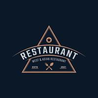 klassieke vintage retro label badge voor restaurant en café logo ontwerp inspiratie vector