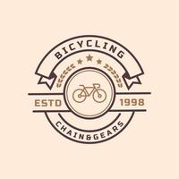 vintage retro badge voor fietsreparatie en diensten winkel logo embleem ontwerp symbool vector