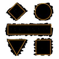 Zwarte trendy frames van inkt penseelstreken, vector set